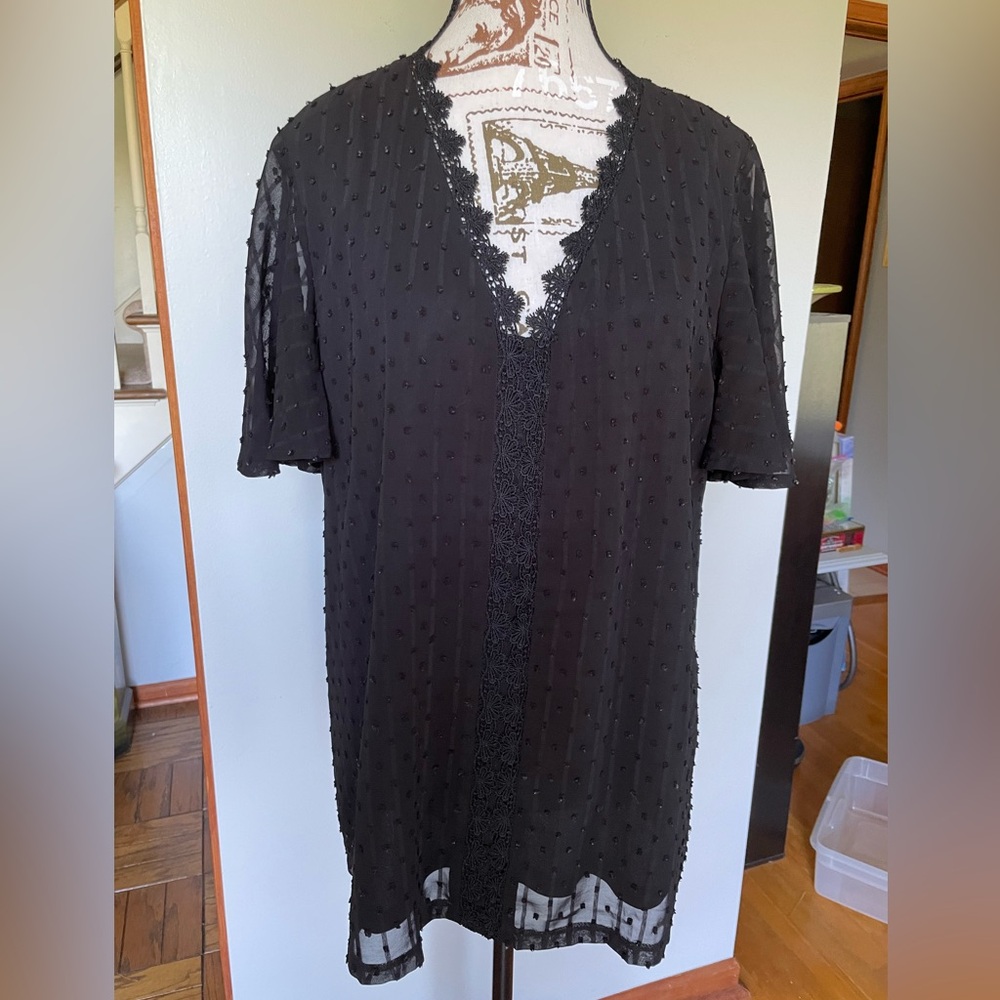 Women's Dotted Swiss Tunic, Size L